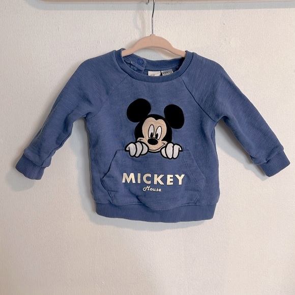 H&M Mickey Mouse dark Purple sweatshirt|Size:4-6months - Picture 1 of 4